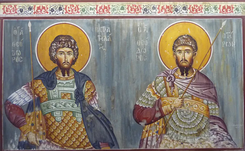 Οι Άγιοι Θεόδωροι, αντίγραφο τοιχογραφίας